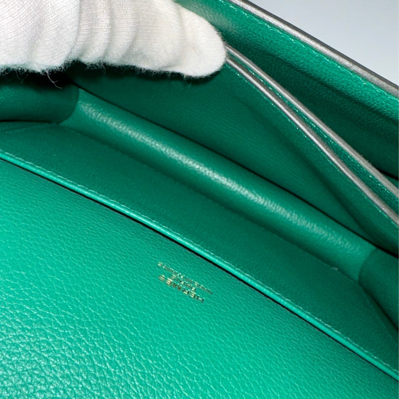 HERMES 孔雀綠ROULIS MINI 18 A刻 斜背包-28