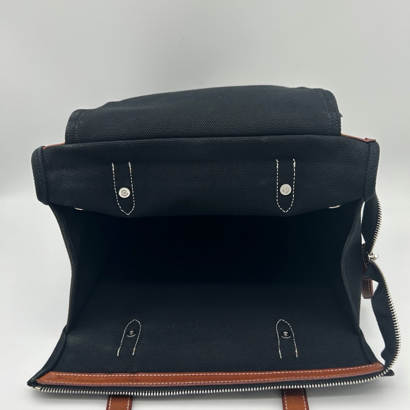 「JL精品代購」9新 hermes愛馬仕帆布拼皮托特單肩包-13