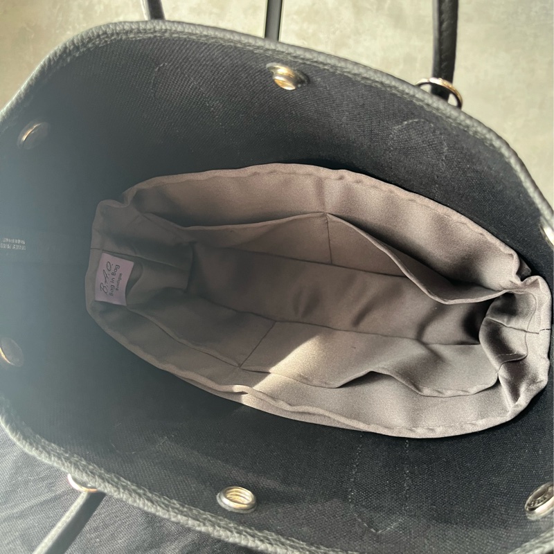 愛馬仕Garden File，黑色皮配帆布，銀釦，大全配-17