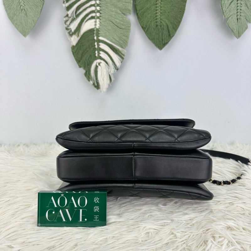 CHANEL Trendy CC Handle 黑金羊皮 手提單肩包-5