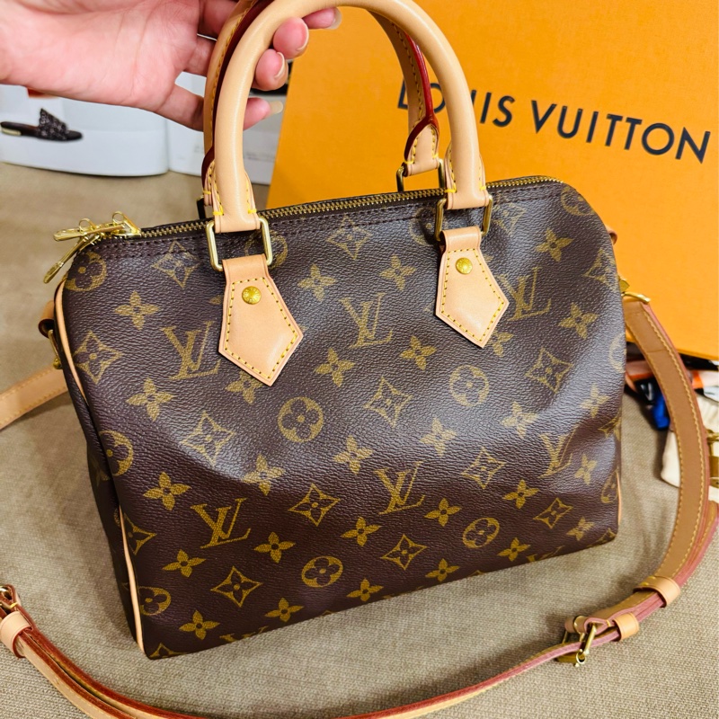 ✨售 二手 真品 LV speedy 25 波士頓手提斜背包-9