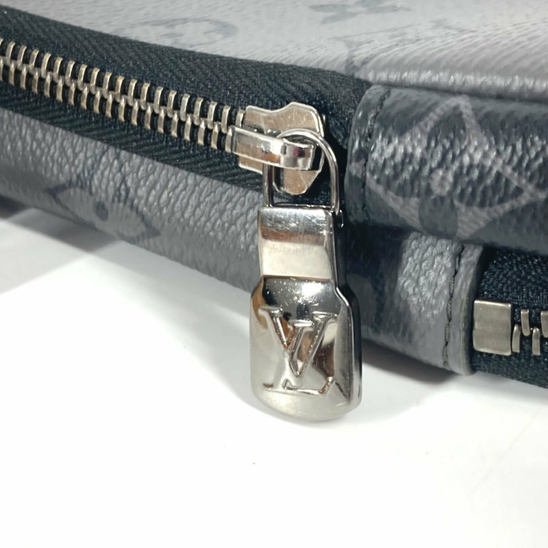 LOUIS VUITTON M69534 Monogram Eclipse 雙手機袋、手拿包、斜背包、肩背包、帆布、男款、女款、黑色-7