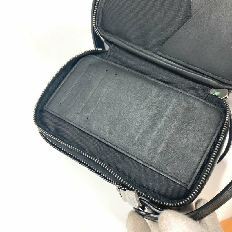 LOUIS VUITTON M69534 Monogram Eclipse 雙手機袋、手拿包、斜背包、肩背包、帆布、男款、女款、黑色-13