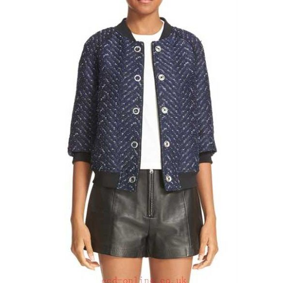3.1 PHILLIP LIM 藍毛呢緹花外套 M~L/6/8/36/38-1