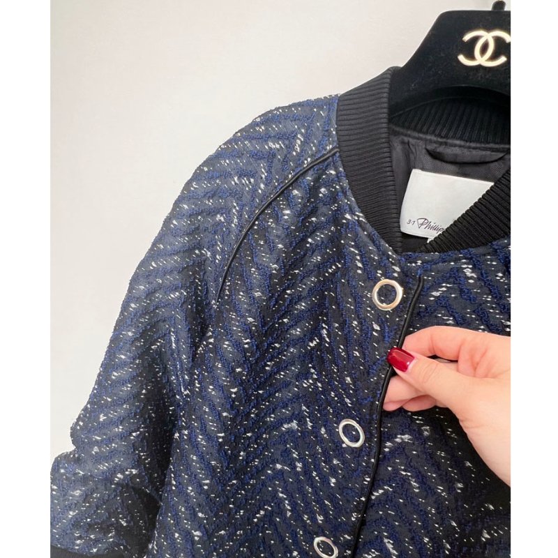 3.1 PHILLIP LIM 藍毛呢緹花外套 M~L/6/8/36/38-9