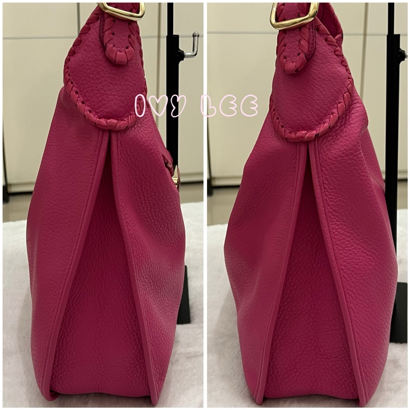 LOEWE Granada Anagram 單肩包 手提包 桃粉皮革 正品 二手精品-10