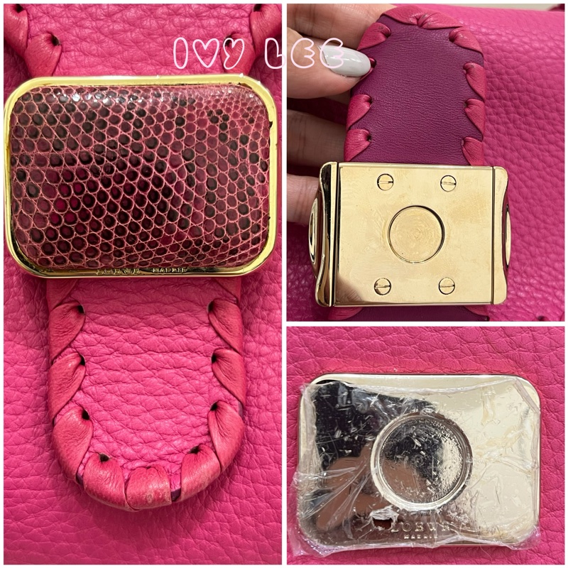 LOEWE Granada Anagram 單肩包 手提包 桃粉皮革 正品 二手精品-17