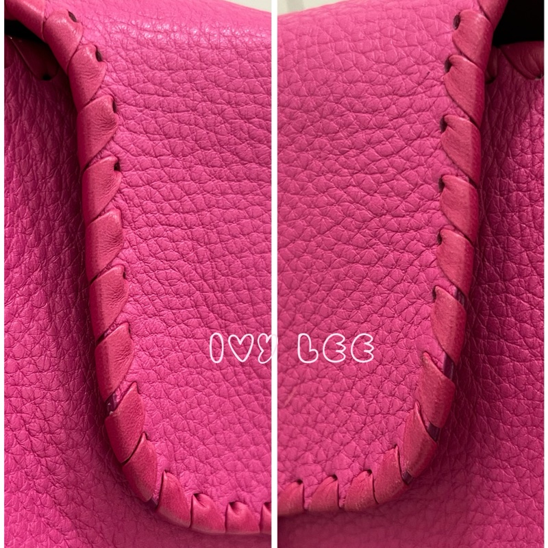 LOEWE Granada Anagram 單肩包 手提包 桃粉皮革 正品 二手精品-20