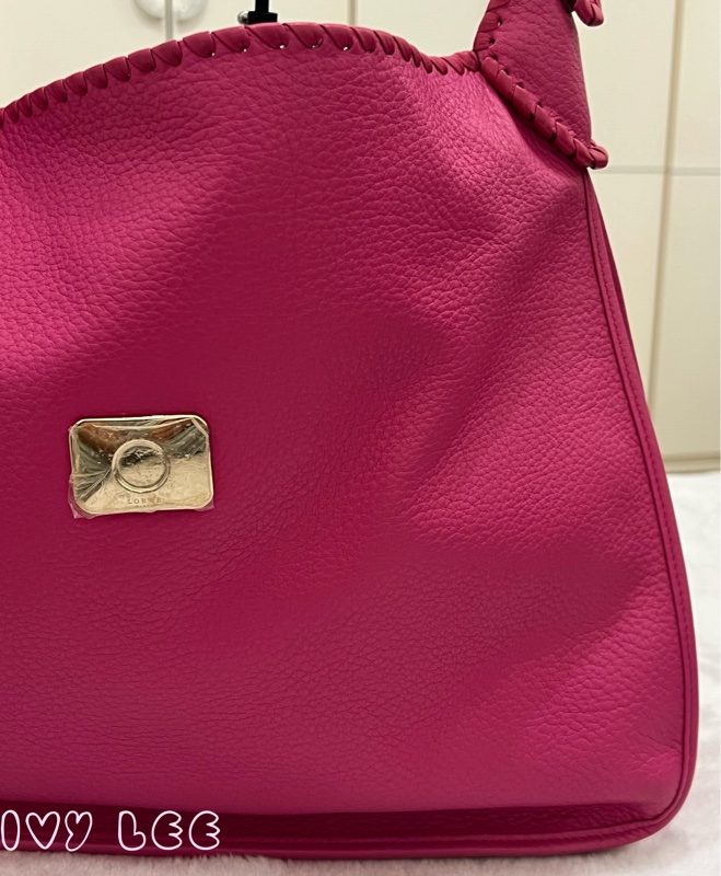 LOEWE Granada Anagram 單肩包 手提包 桃粉皮革 正品 二手精品-22