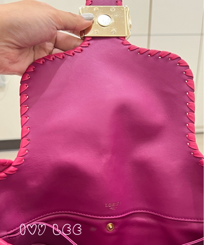 LOEWE Granada Anagram 單肩包 手提包 桃粉皮革 正品 二手精品-27