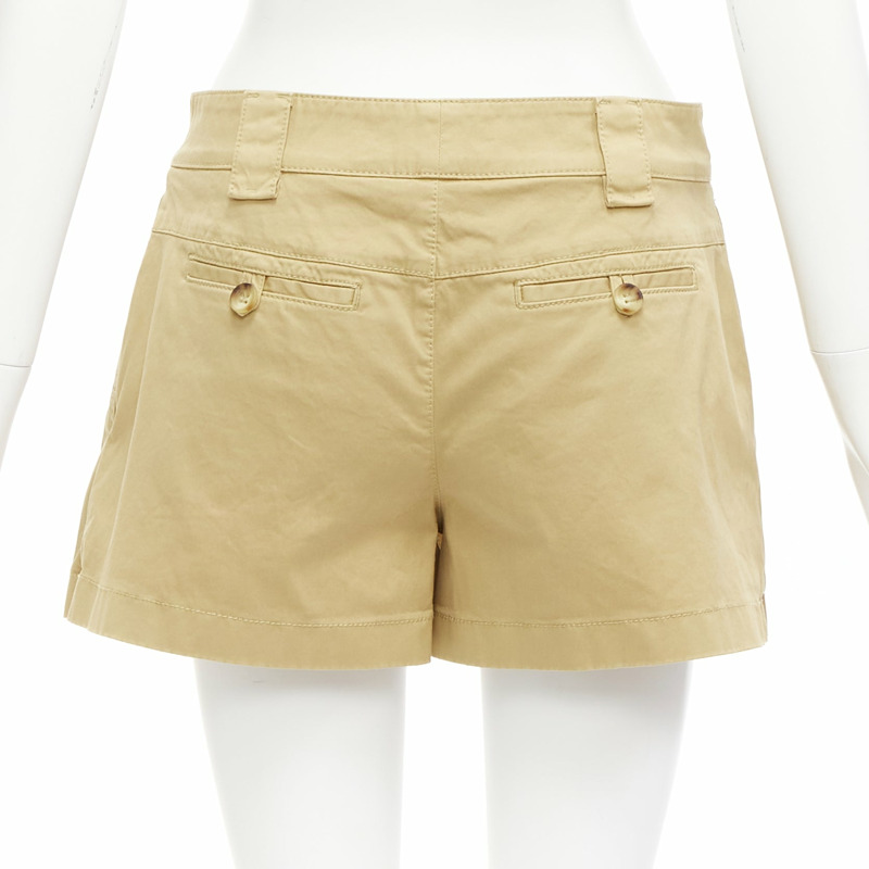 RED VALENTINO beige cotton silver D ring pleated safari skorts IT38 XS-4
