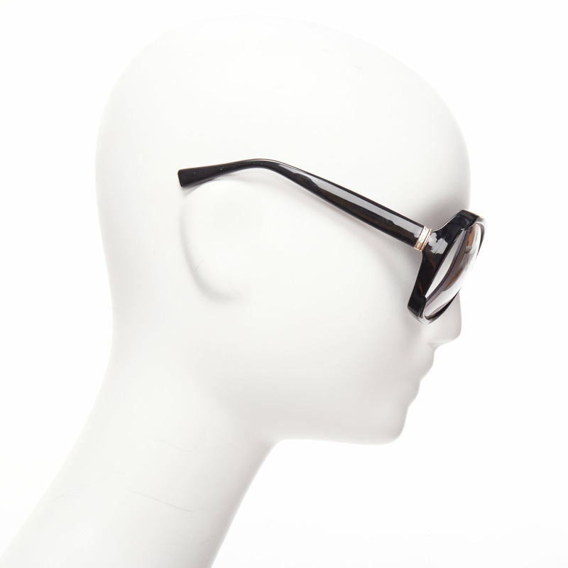 YVES SAINT LAURENT YSL6328S black flared out lens logo side square sunglasses-3