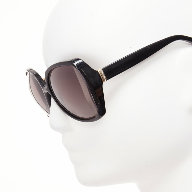 YVES SAINT LAURENT YSL6328S black flared out lens logo side square sunglasses-5