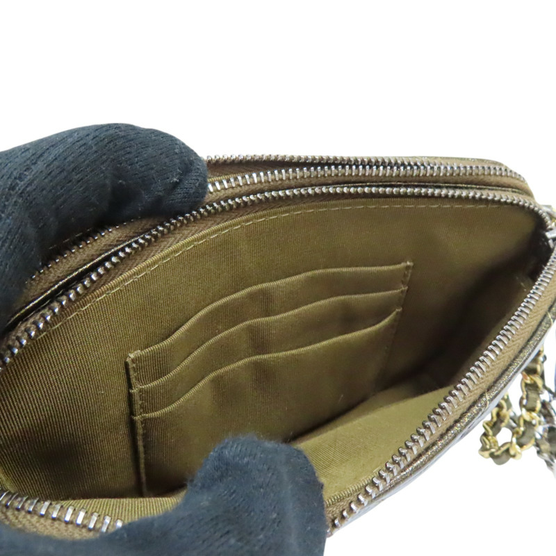 金色皮革 Small Gabrielle Clutch 鍊帶肩背包 流浪包 無卡 A94505-5