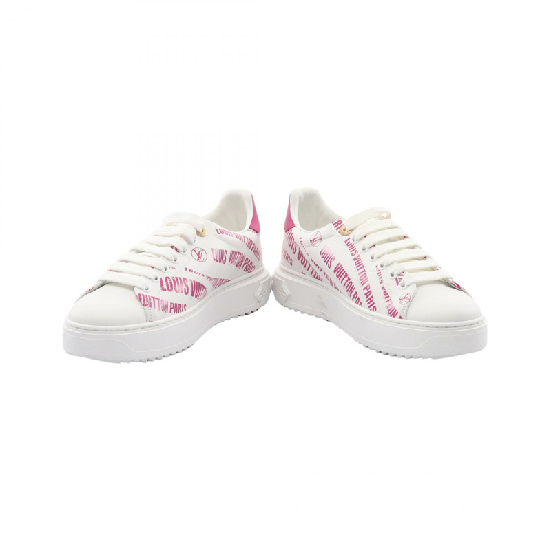 路易威登 Timeout 系列運動鞋 #37.5 皮革 白色 粉紅色 二手-2