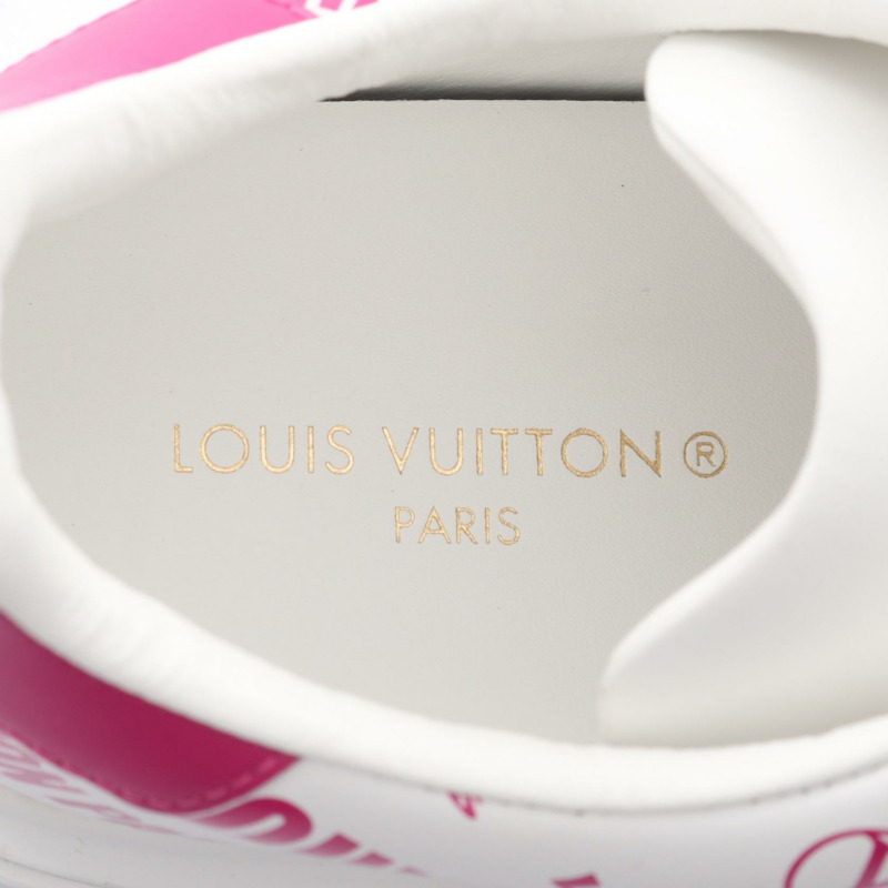 路易威登 Timeout 系列運動鞋 #37.5 皮革 白色 粉紅色 二手-4