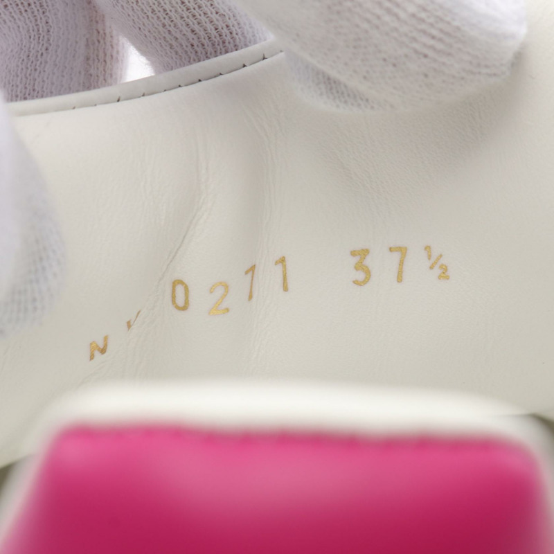 路易威登 Timeout 系列運動鞋 #37.5 皮革 白色 粉紅色 二手-6