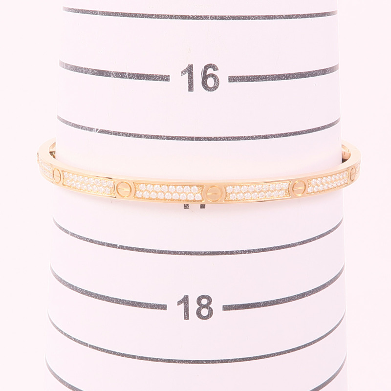 CARTIER 18K玫瑰金Love Bracelet Diamonds鑽石手鐲Cartier#18-7