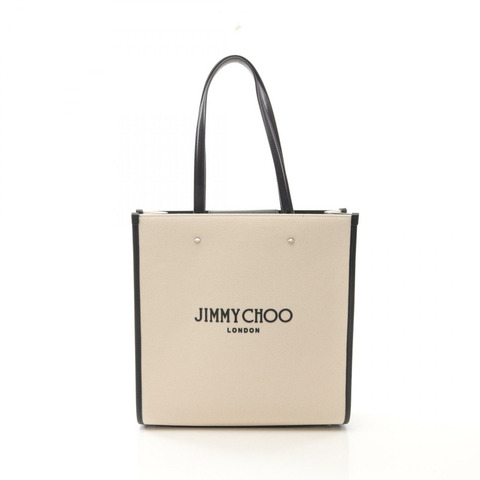 JIMMY CHOO NSM 手提包 單肩包 帆布 皮革 白色 黑色 二手