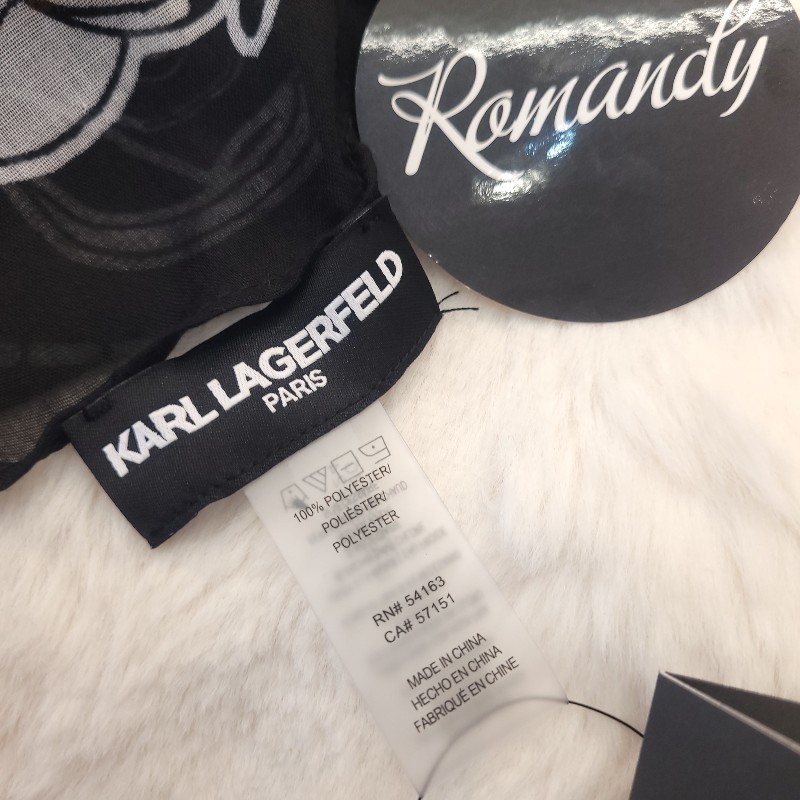 Karl Lagerfeld 畫家老佛爺&貓 絲巾-5