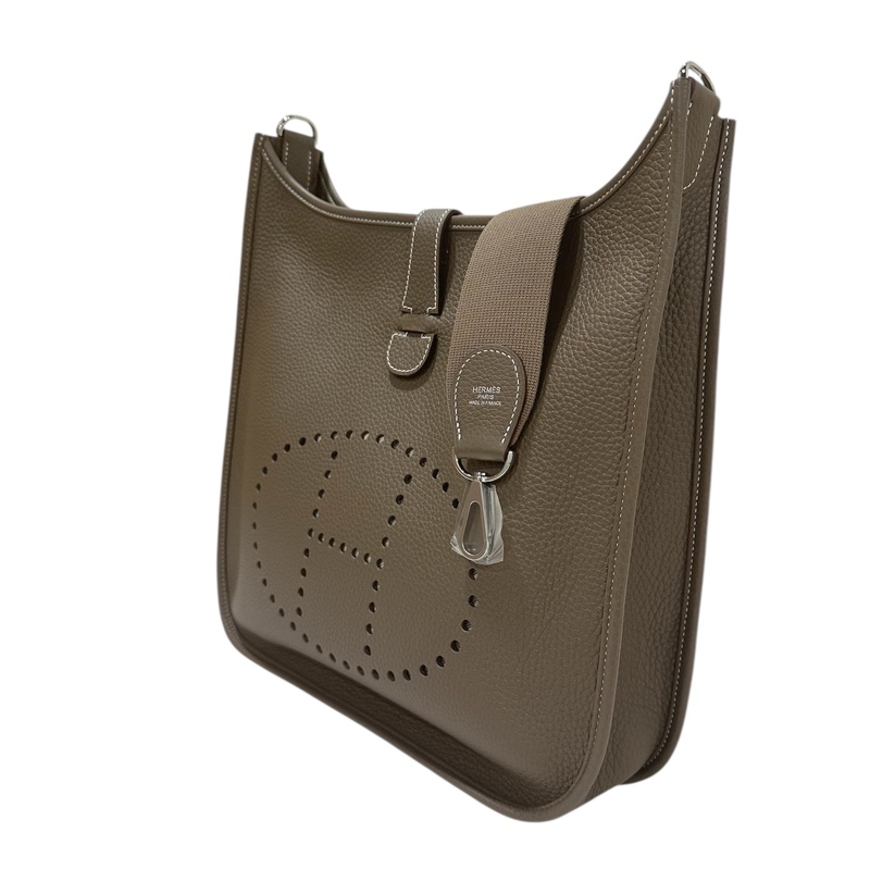 全新Hermès Evelyne 33 T/C CK18 Etoupe 大象灰銀扣-3