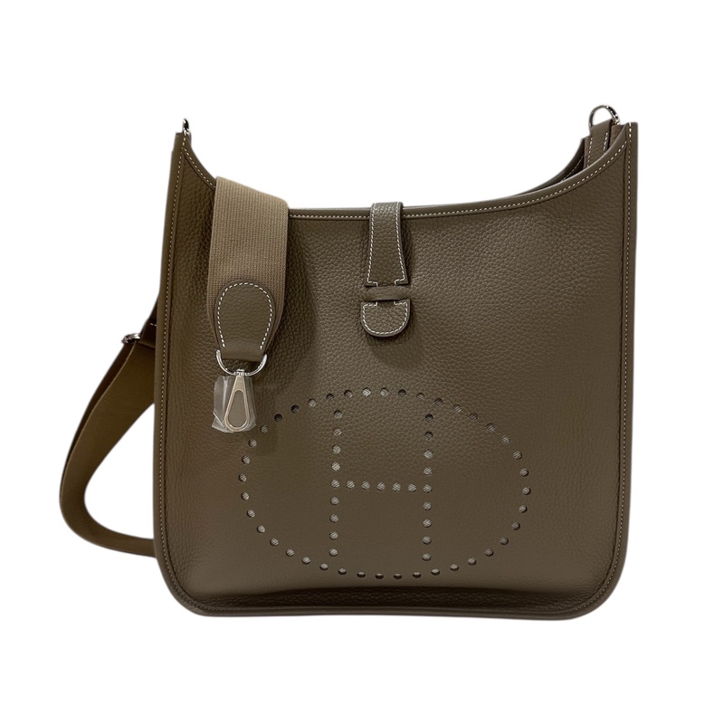 全新Hermès Evelyne 33 T/C CK18 Etoupe 大象灰銀扣-9