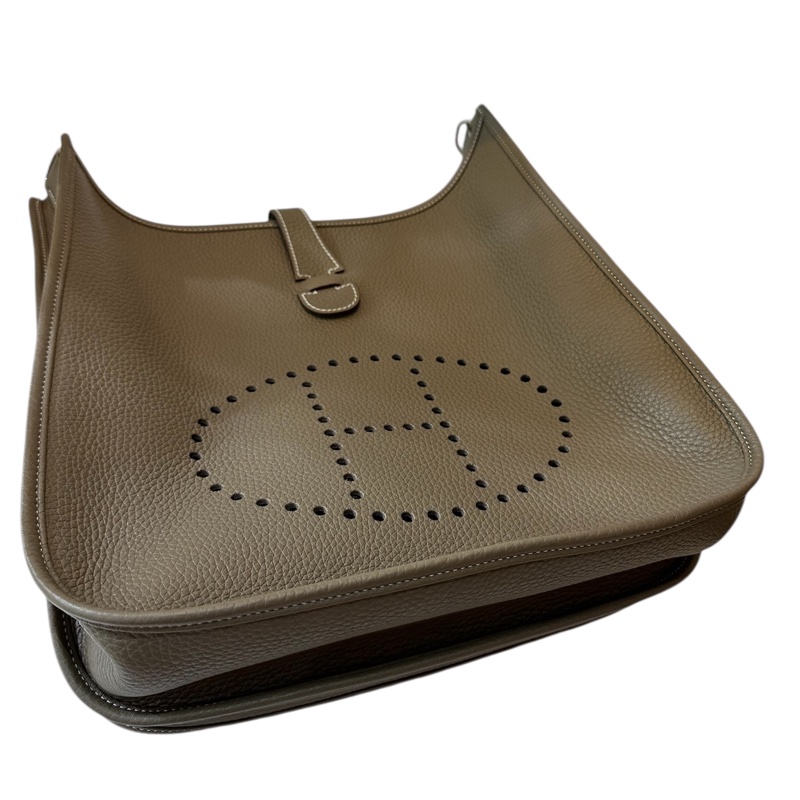 全新Hermès Evelyne 33 T/C CK18 Etoupe 大象灰銀扣-11
