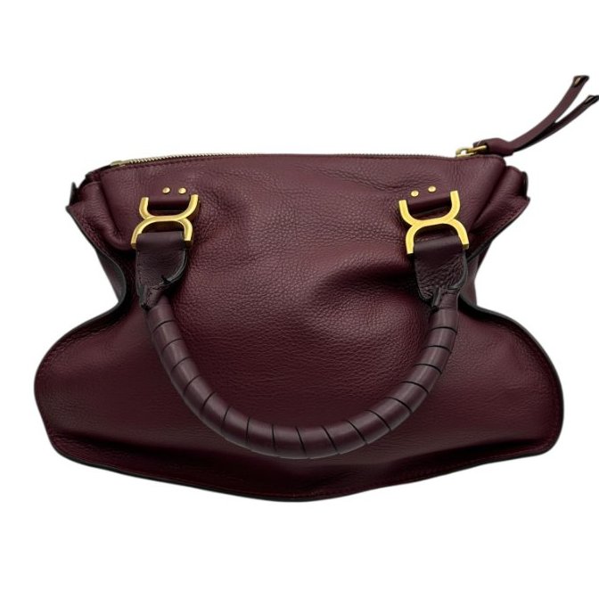 【美收精品】Chloé小牛皮Marcie酒紅色手提側背包 B-12【隔月月中將轉賣至日本 上架期限30天】-1