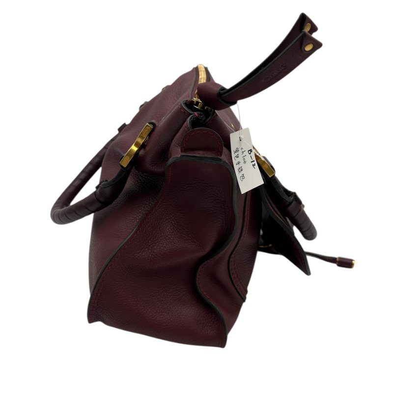 【美收精品】Chloé小牛皮Marcie酒紅色手提側背包 B-12【隔月月中將轉賣至日本 上架期限30天】-2