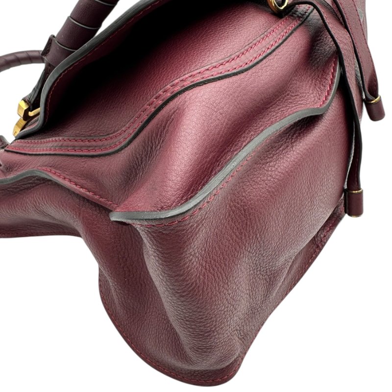 【美收精品】Chloé小牛皮Marcie酒紅色手提側背包 B-12【隔月月中將轉賣至日本 上架期限30天】-4