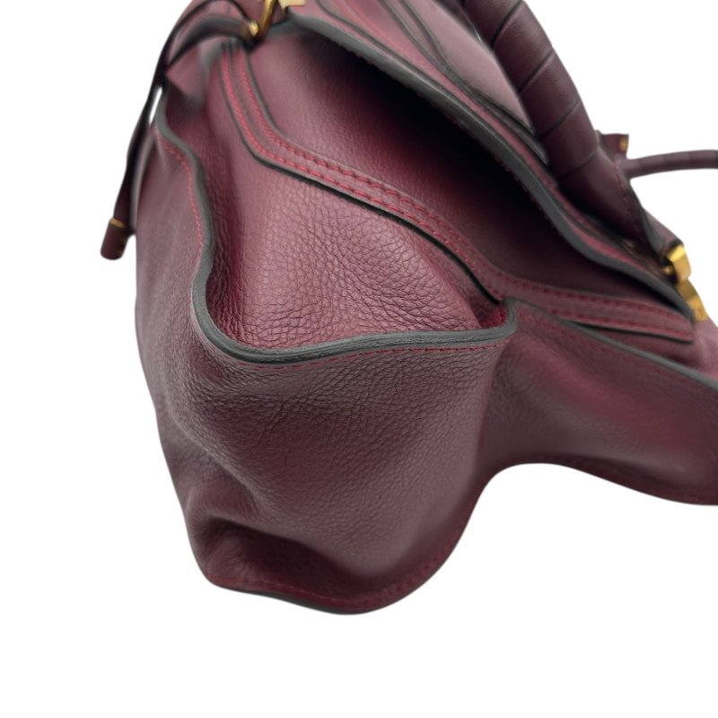 【美收精品】Chloé小牛皮Marcie酒紅色手提側背包 B-12【隔月月中將轉賣至日本 上架期限30天】-5