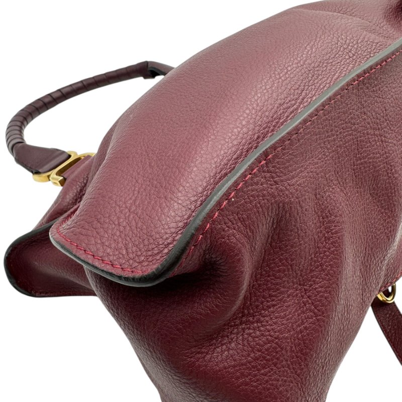 【美收精品】Chloé小牛皮Marcie酒紅色手提側背包 B-12【隔月月中將轉賣至日本 上架期限30天】-6