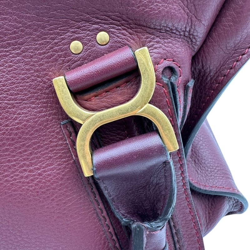 【美收精品】Chloé小牛皮Marcie酒紅色手提側背包 B-12【隔月月中將轉賣至日本 上架期限30天】-12