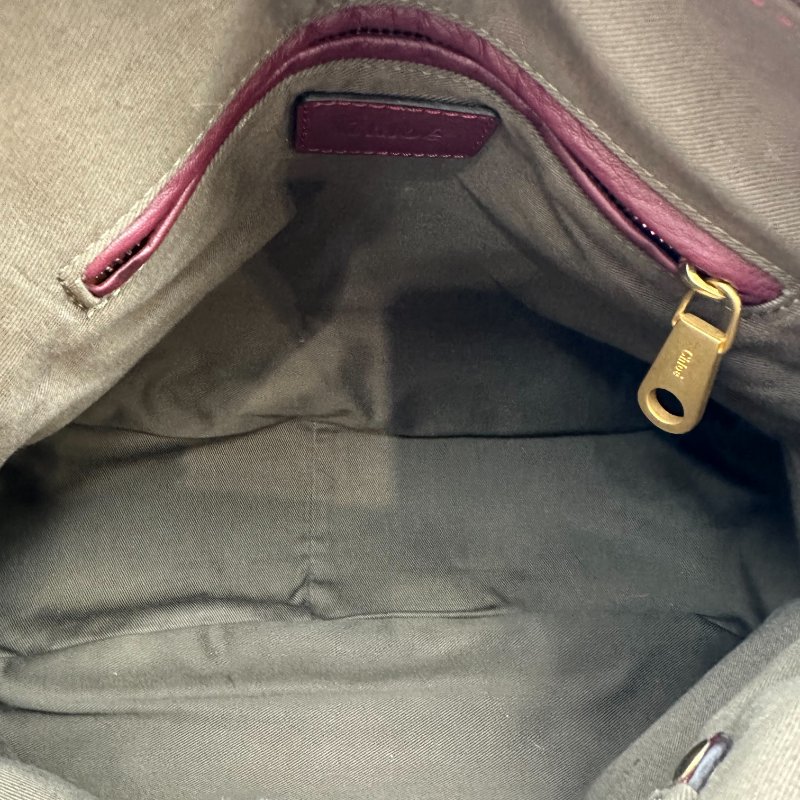 【美收精品】Chloé小牛皮Marcie酒紅色手提側背包 B-12【隔月月中將轉賣至日本 上架期限30天】-13