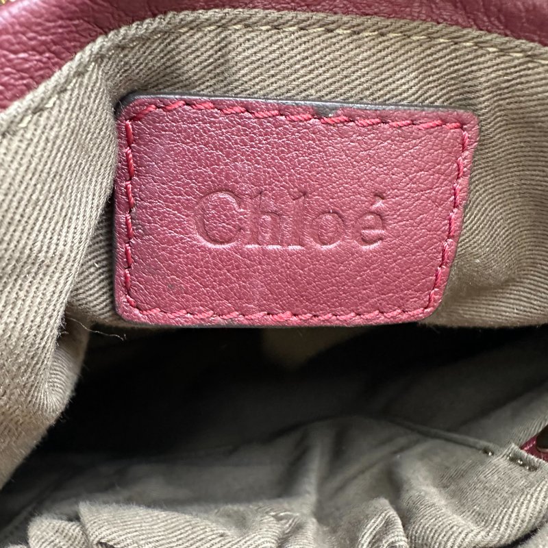 【美收精品】Chloé小牛皮Marcie酒紅色手提側背包 B-12【隔月月中將轉賣至日本 上架期限30天】-14
