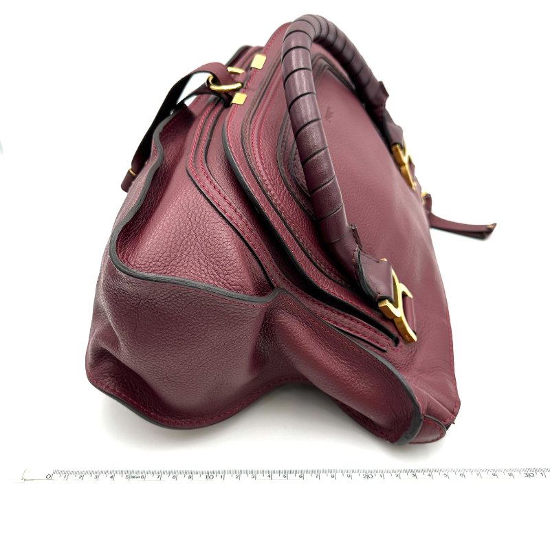 【美收精品】Chloé小牛皮Marcie酒紅色手提側背包 B-12【隔月月中將轉賣至日本 上架期限30天】-19