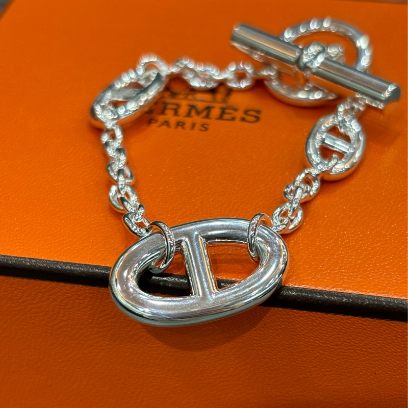 HERMES Farandole d’ancre 純銀 925 豬鼻子 手鍊 手環-2