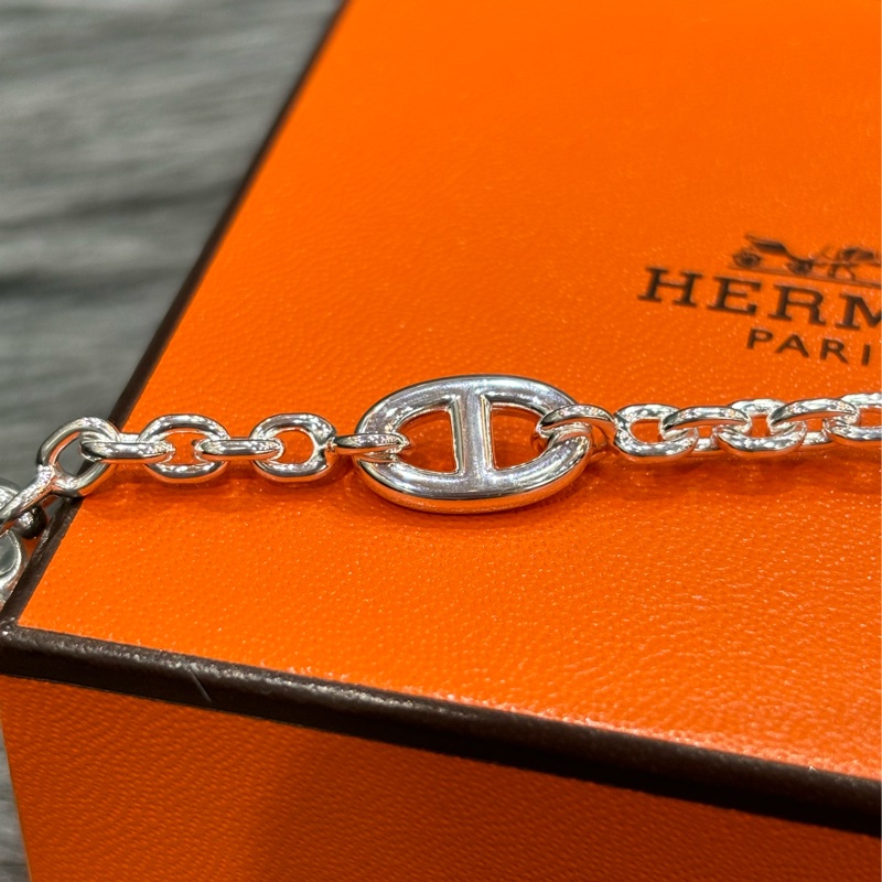 HERMES Farandole d’ancre 純銀 925 豬鼻子 手鍊 手環-3