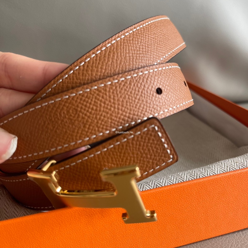 全新 特價🍊 Hermes 愛馬仕 Constance Belt 雙面 皮帶黑色 金 80🔥-5