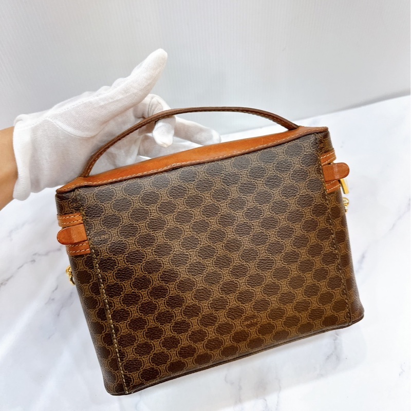 莉亞精品♡ Celine vintage 老花手提化妝箱 二手美包-5