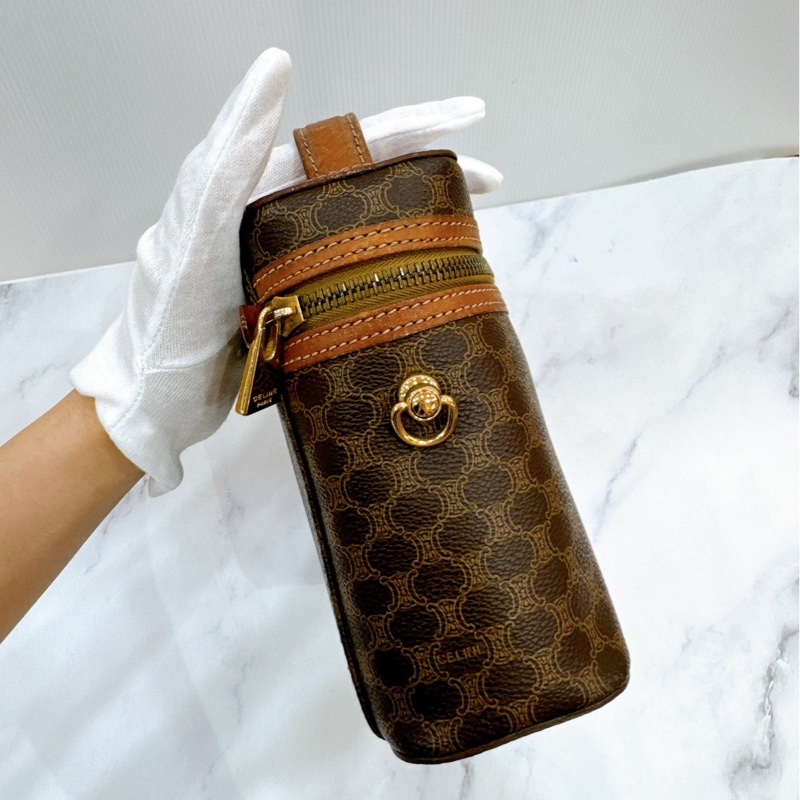 莉亞精品♡ Celine vintage 老花手提化妝箱 二手美包-6
