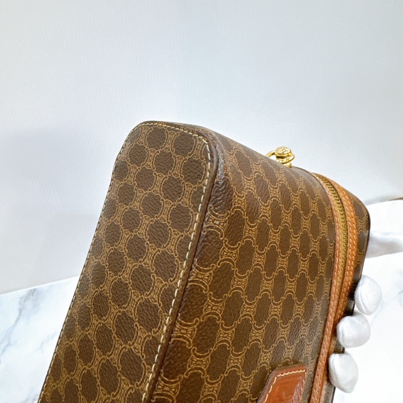 莉亞精品♡ Celine vintage 老花手提化妝箱 二手美包-8