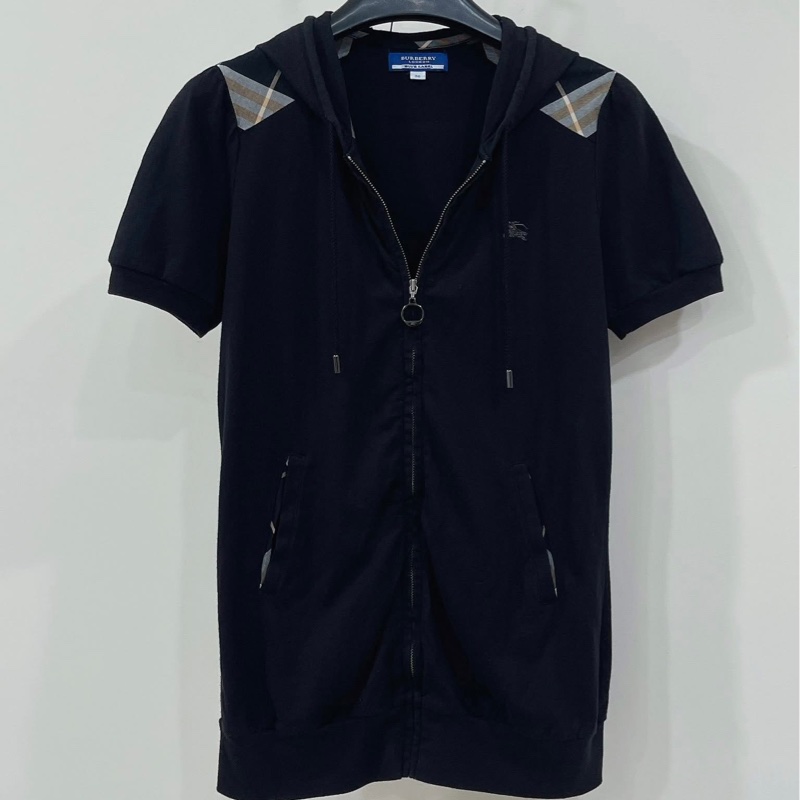 BURBERRY 藍標 連帽格紋短袖外套-0