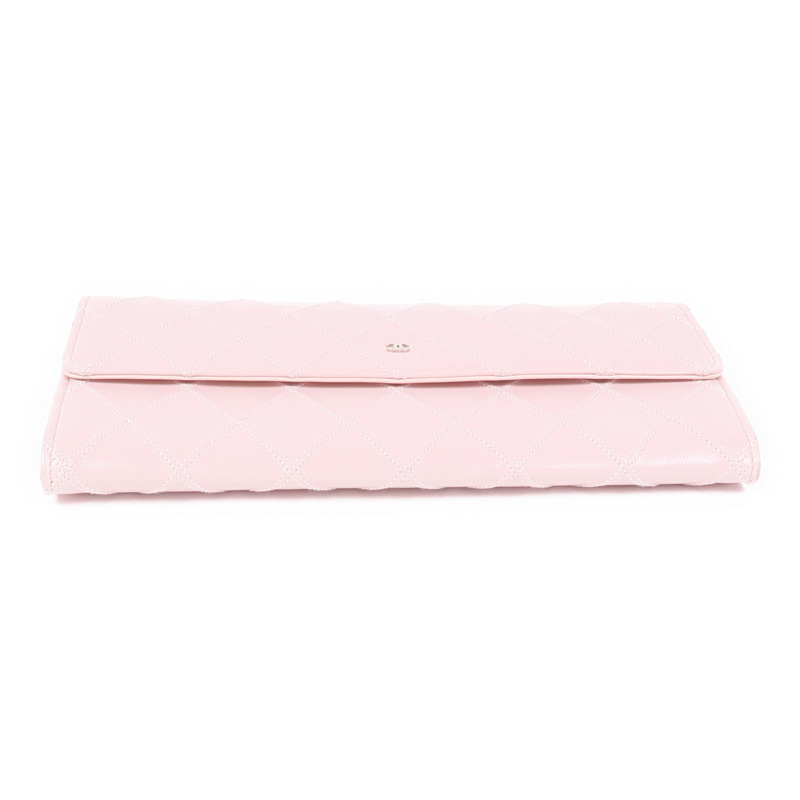 CHANEL 牛皮皮革Long Wallet銀扣長錢包-5