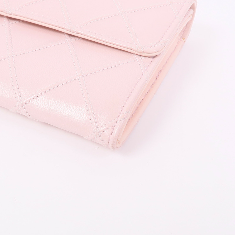 CHANEL 牛皮皮革Long Wallet銀扣長錢包-6