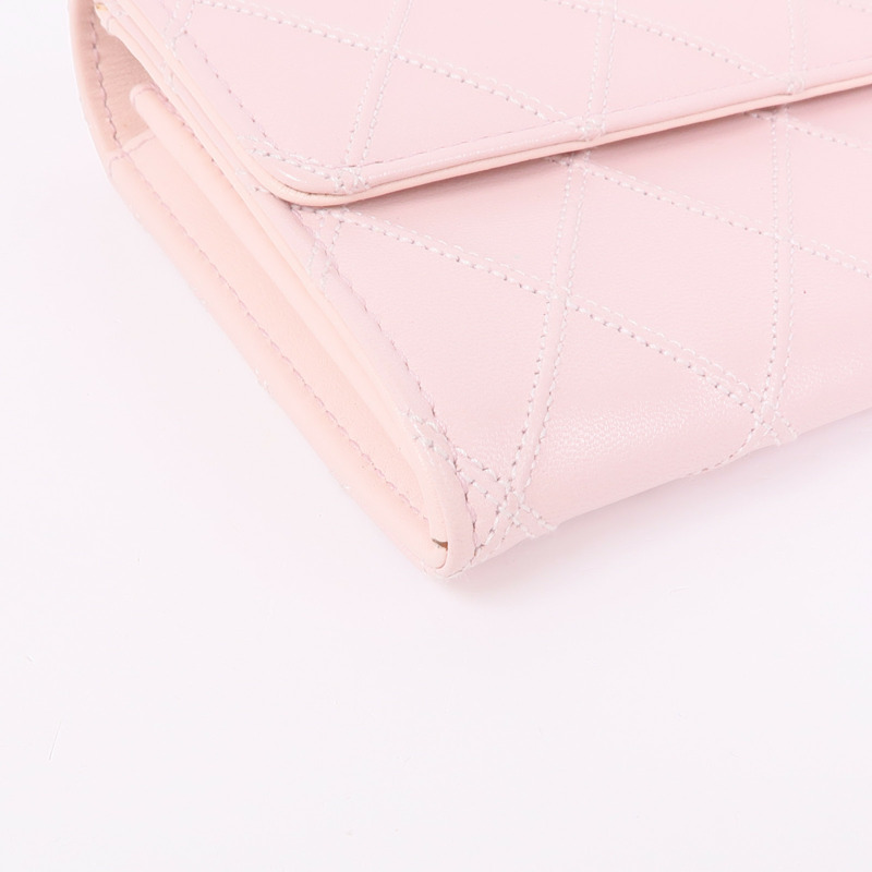 CHANEL 牛皮皮革Long Wallet銀扣長錢包-7