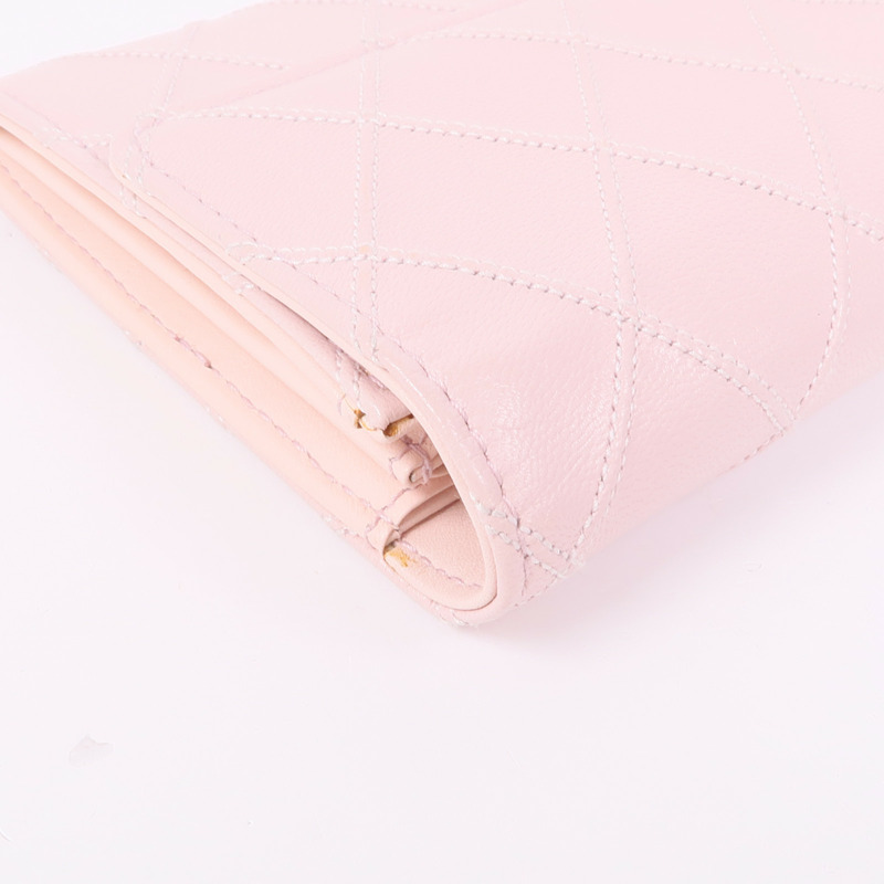 CHANEL 牛皮皮革Long Wallet銀扣長錢包-8