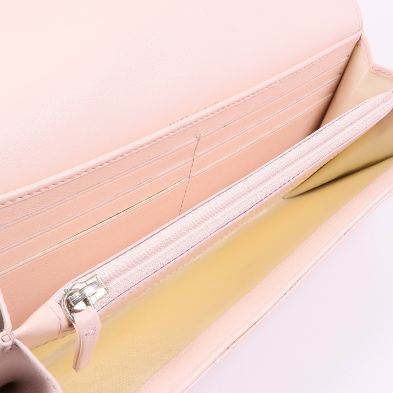 CHANEL 牛皮皮革Long Wallet銀扣長錢包-12