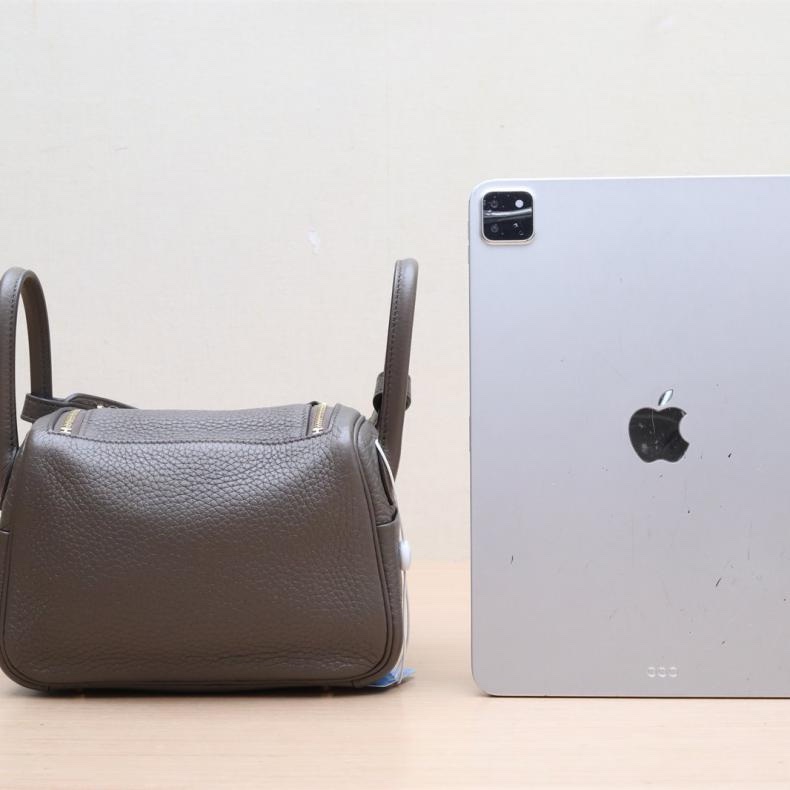 HERMES(愛馬仕) Lindy Mini 8F錫器灰 TC皮 Y刻 金扣-2
