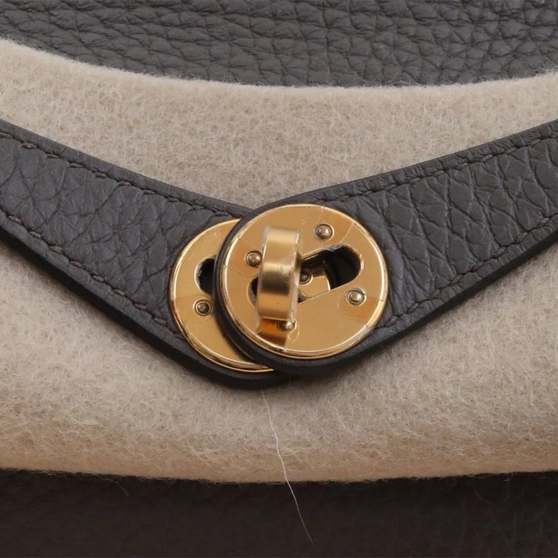 HERMES(愛馬仕) Lindy Mini 8F錫器灰 TC皮 Y刻 金扣-5